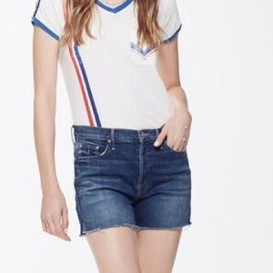 MOTHER  Blue Denim Jeans The Saint Slit Fray sz 27 excellent condition